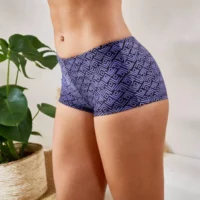 Vzorované dámske plavkové boxerky so zoštíhľujúcim účinkom pre plnoštíhle ženy